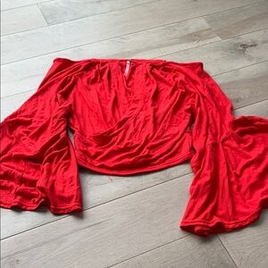 Free People Boho Elegant Red Women's Top